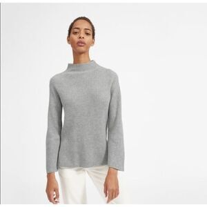 Cupcakes and Cashmere Gray Knitted Mock Neck Sweater | S
